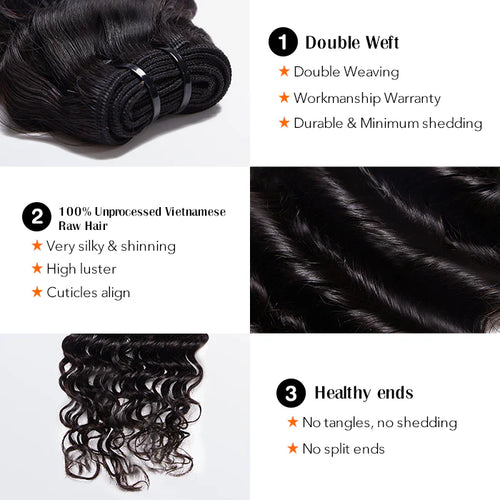 11A Raw Vietnam Hair Bundles Deep Wave